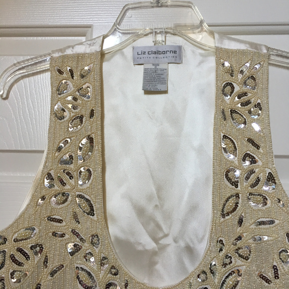 Liz Claiborne embellishments Vest size Petite - Picture 2 of 8